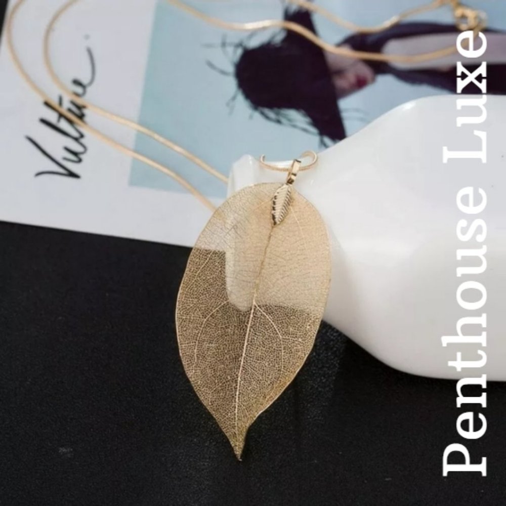 FINAL RESTOCK!! Natural Leaf Necklace - Picture 3 of 8